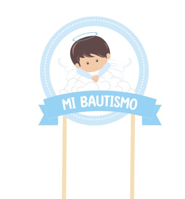 Producto - Topper mi bautismo Celeste