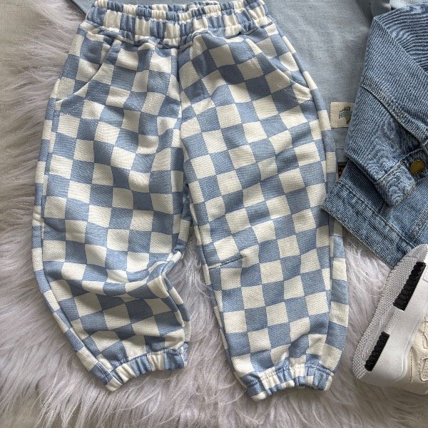 Producto - Pantalón cuadrille CELESTE talles hasta 4 años