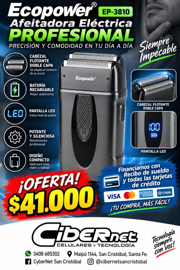 Producto - Afeitadora Profesional Electrica Ecopower ep-3810