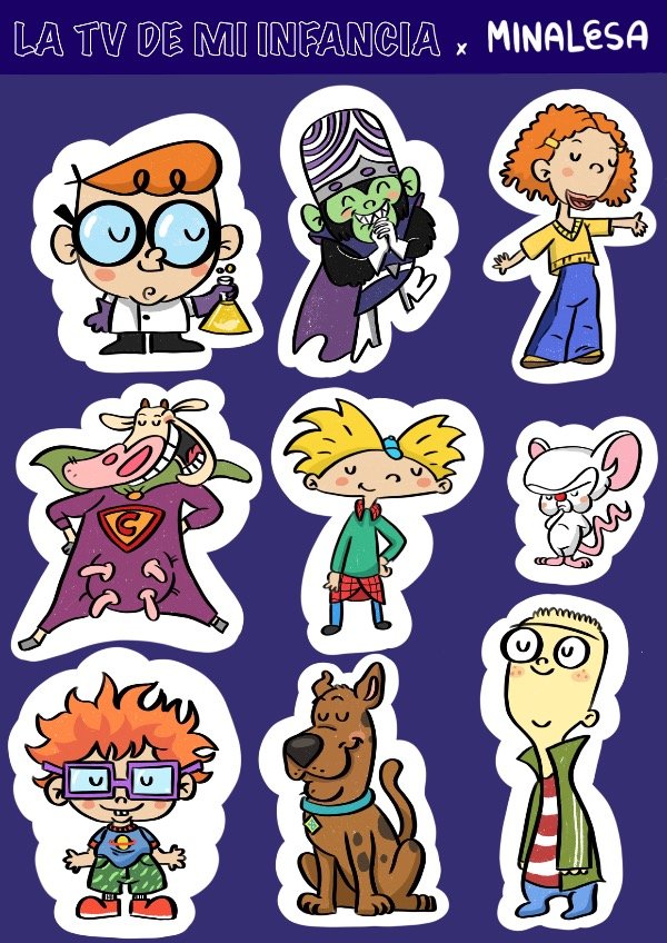Producto - PLANCHA STICKER VINILO LA TV DE MI INFANCIA