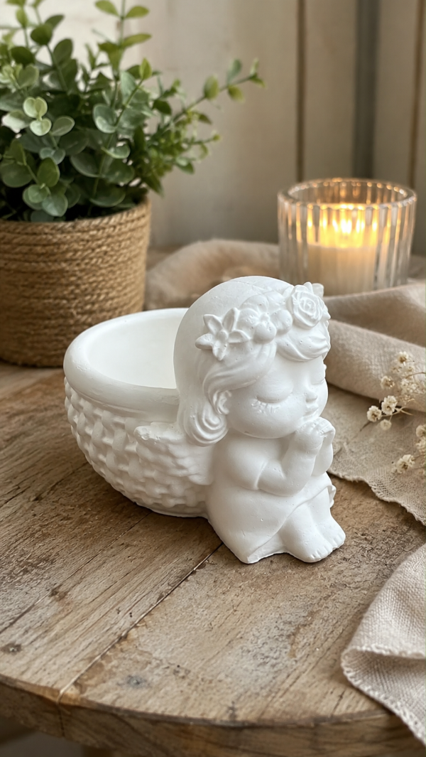 Producto - Porta vela niña ciruelo