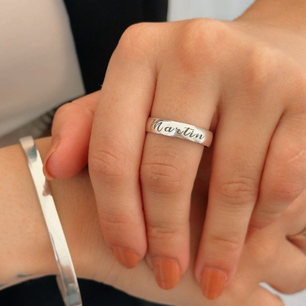 Producto - Anillo Personalizado Cinta 4mm Plata 925