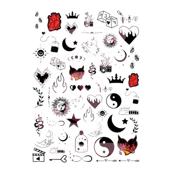 Producto - PLANCHA A4 PREDISEÑADA MINIMALISTA - TATUAJES TEMPORALES - 1