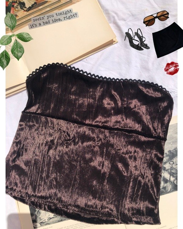 Producto - Top strapless velvet chocolate
