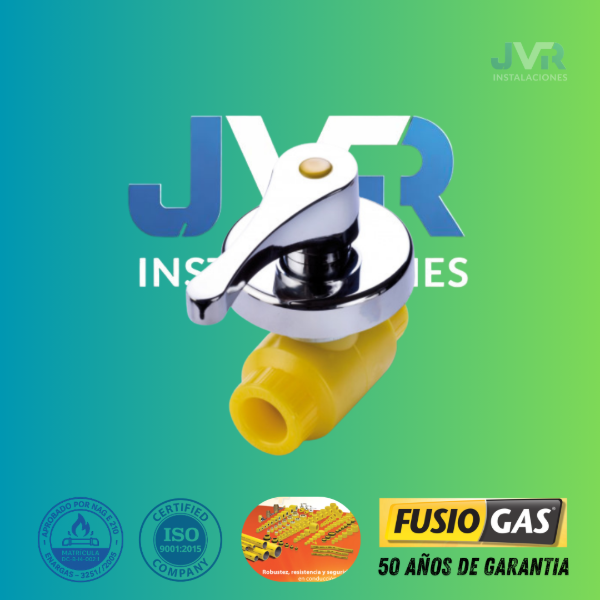 Producto - LLAVE DE PASO FUSIOGAS 25 MM MANIVELA ROSETA