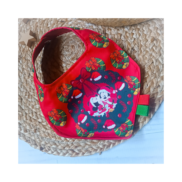 Producto - babero NAVIDAD Minnie Mickey rojo