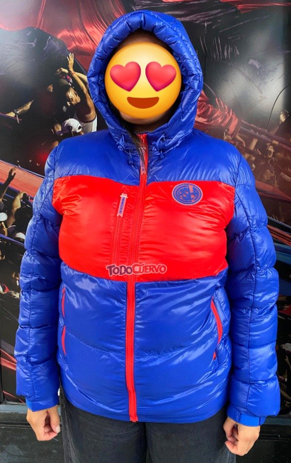 Producto - CAMPERA PUFFER INFLABLE AZUL Y ROJO 2026 - ATOMIK