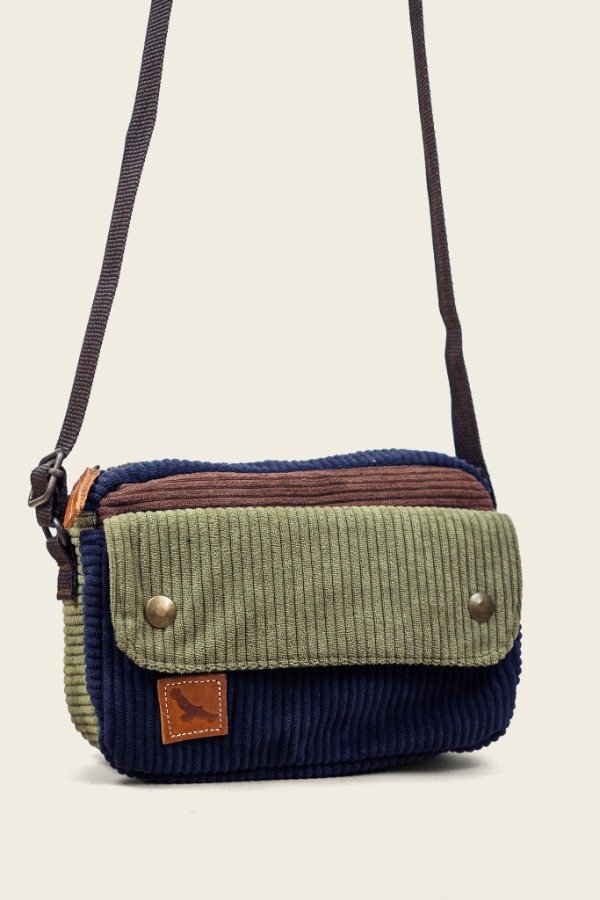 Producto - Bandolera Corderoy Azul