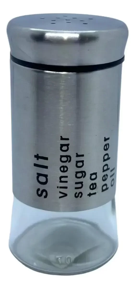 Producto - Salero Especiero de vidrio y acero inoxidable