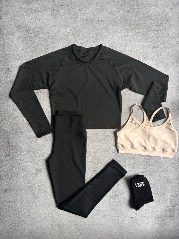 Producto - combo 21: crop manga larga + top + calza con credito/debito