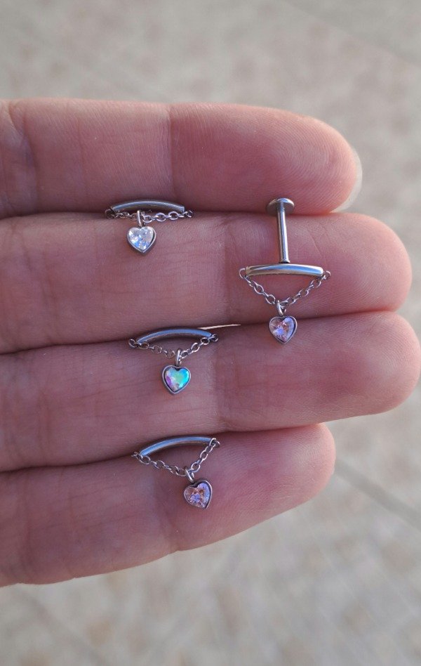 Producto - Piercing de Acero Labret con Corazón Colgante (unidad)