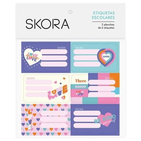 Producto - ROTULOS 7.5X4.5CM LOVE BOLSA X12 UNIDADES SKORA