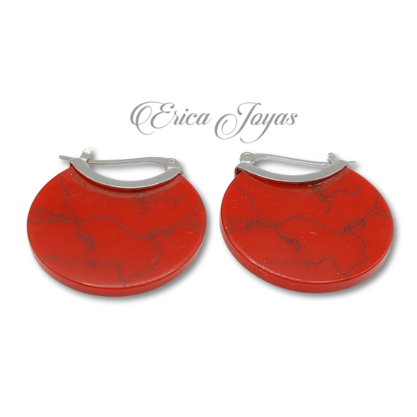 Producto - Aros Carterita marmolada color rojo (LJAR0029)