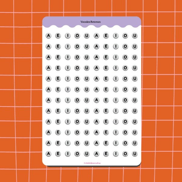 Producto - Stickers Letras Mostacilla - Vocales Estilo Mostacilla Pulsera