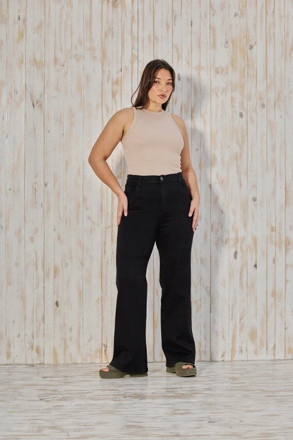 Producto - Jean WIDELEG CENITHO negro clásico - elastizado (talles 46 al 60) - 0