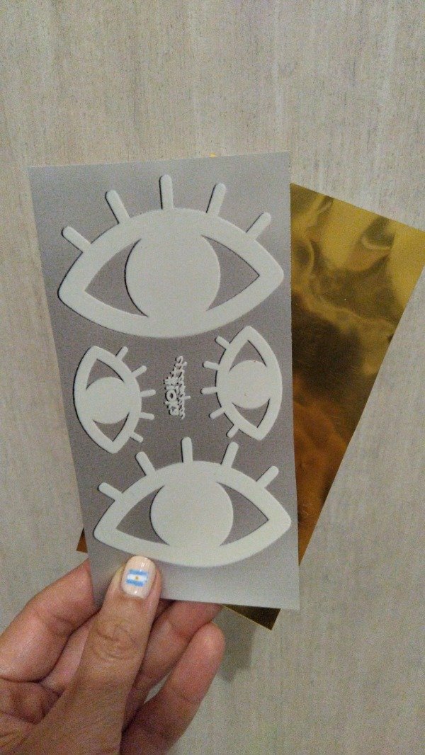 Producto - Termotransferible ORO Tira "S" (7,5x14,5cm) Ojo Turco #2 Grande