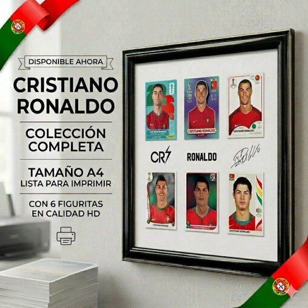 Producto - Lamina Imprimible Cristiano Ronaldo + Libro + Figus