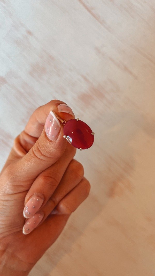 Producto - Dije Piedra Agata Fucsia