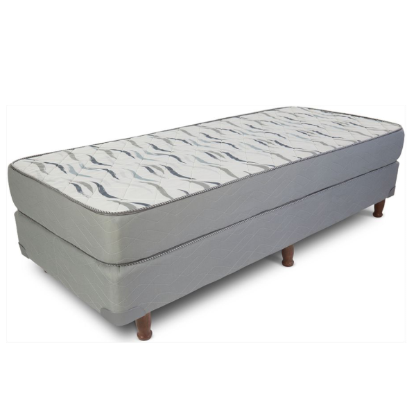 Producto - Conjunto Sommier 1 plaza Individual (0.80 x 1.90) Sueño Feliz