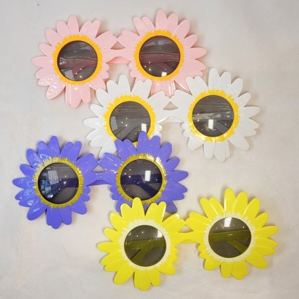 Producto - Lentes con forma de margarita colores surtidos x12un