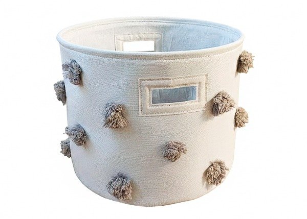 Producto - CANASTO POMPONES GRISES