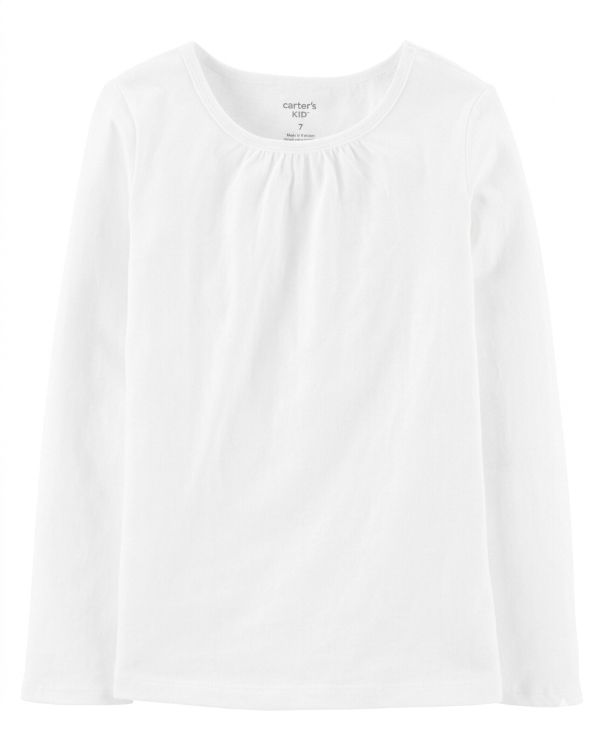 Producto - Remera Niña Manga Larga Blanca Lisa