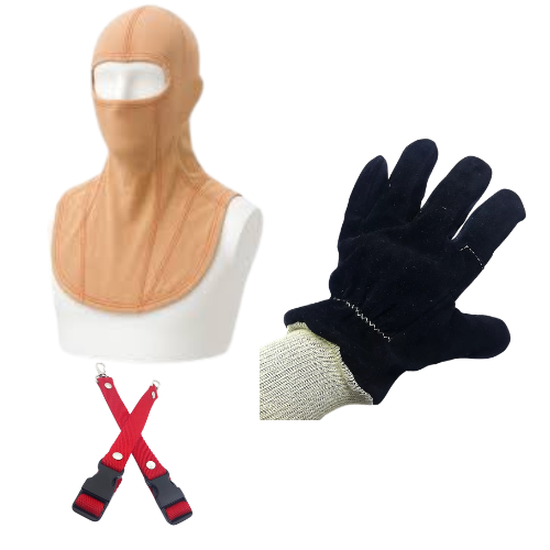 Producto - Capucha Ignifuga Inforest EuroXV Blanca + Guantes para Incendio