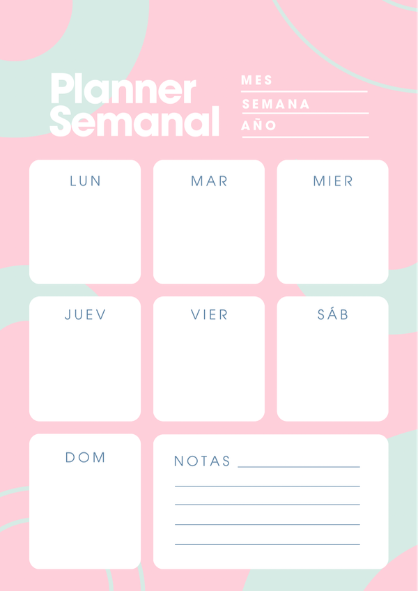 Producto - Planner Semanal, Mensual y Anual