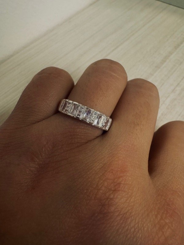 Producto - Anillo Doble cubic Sofi Acero Blanco