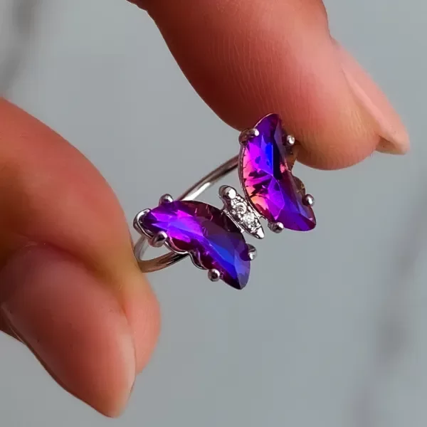 Producto - ANILLO MARIPOSA CRISTAL MORADO T17