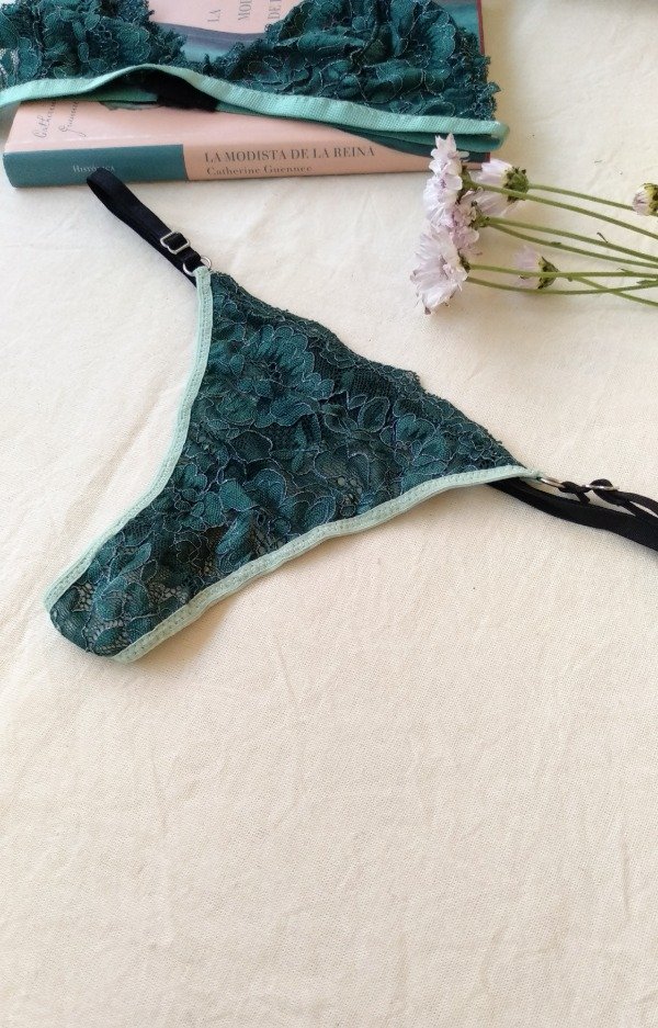 Producto - Regulable Daisy D1 puntilla verde  hilos lurex