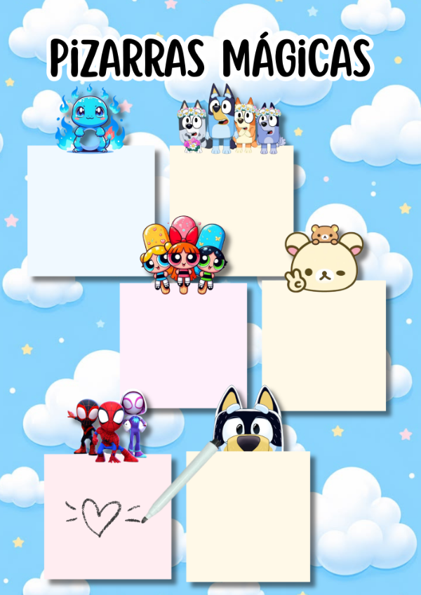 Producto - PIZARRAS PERSONAJES X 6 UND SURT - 3