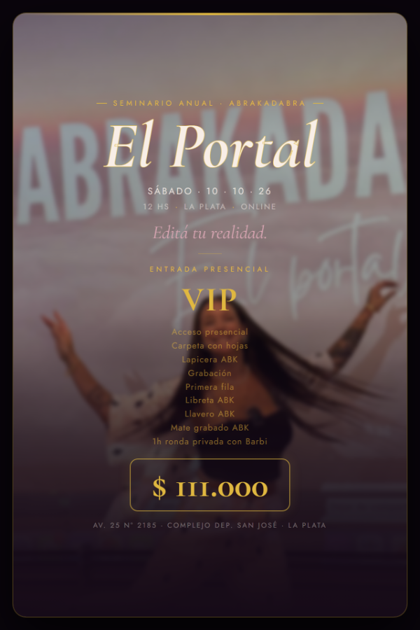 Producto - VIP - Seminario Akb El portal- 10 Octubre - La Plata