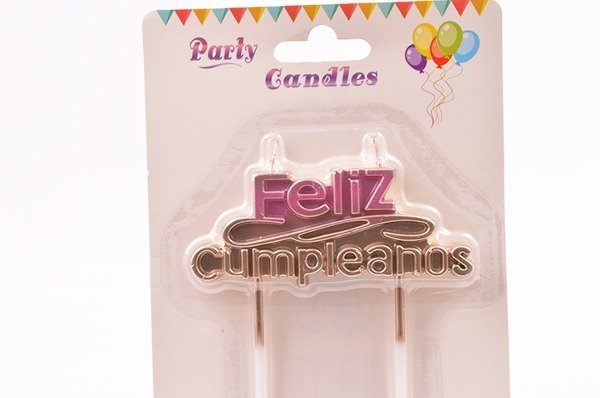 Producto - VELA FELIZ CUMPLEAÑOS 3D ROSA