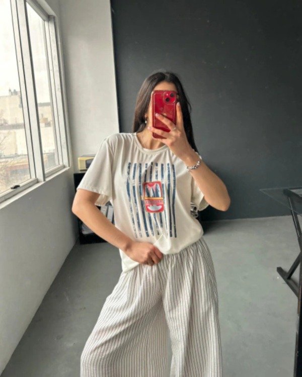 Producto - REMERON OVER JERSEY PEINADO ELASTIZADO ESTAMPA DE SARDINA - 0