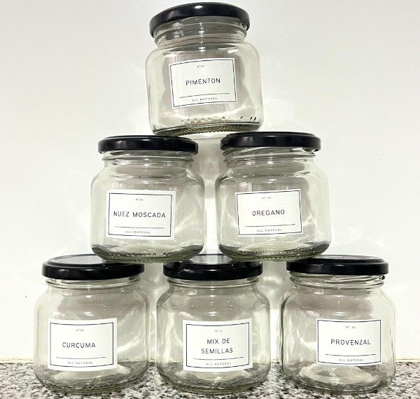 Producto - FRASCOS PARA CONDIMENTOS CON ETIQUETAS