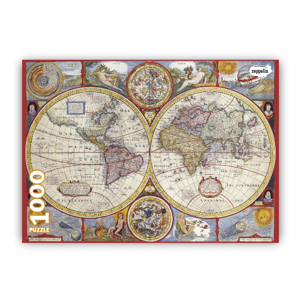 Producto - Puzzle Zeppelin 1000 El Mundo En Plano [Outlet - Piezas faltantes] [Alquiler]