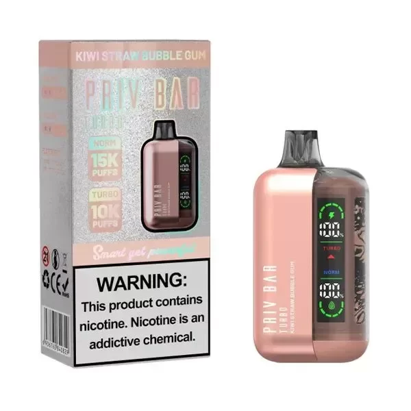 Producto - (POD DESCARTABLE) SMOK PRIV BAR TURBO 15K - KIWI STRAWBERRY BUBBLEGUM