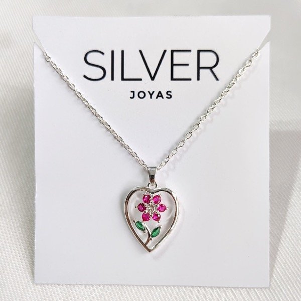 Producto - Collar flor y corazon AB