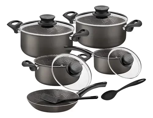 Producto - PARIS TEXTURE BATERIA 11 PZS NEGRO TRAMONTINA