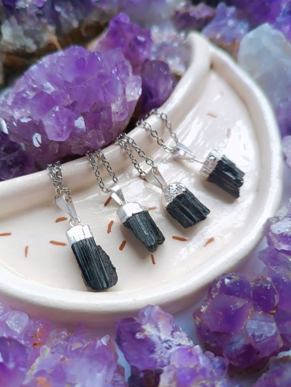 Producto - Dije Rustik Plata Mini Turmalina