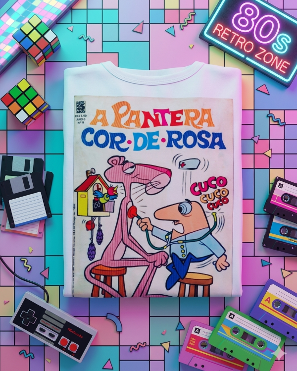 Producto - Remera Mujer Pantera Rosa Retro