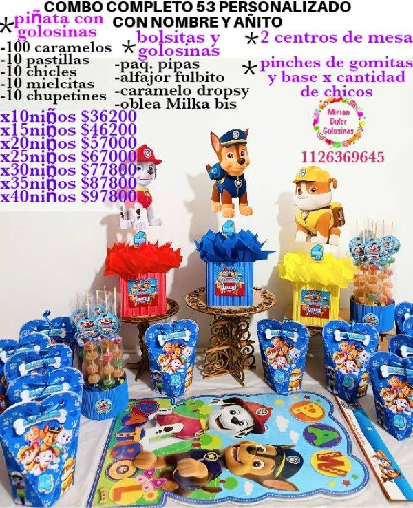 Producto - Combo cumpleaños 53 patrulla canina