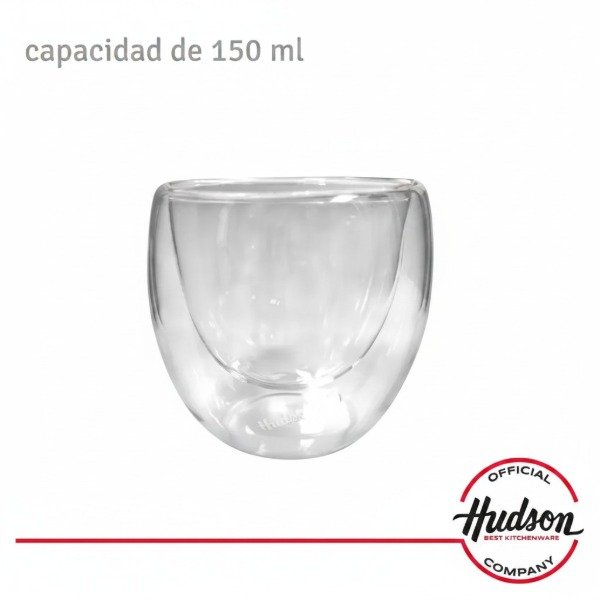 Producto - SET DE 2 VASOS HUDSON DE DOBLE VIDRIO BOROSILICATO PARA CAFE TE 150ML - 3