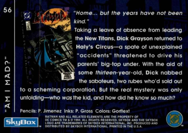 Producto - 1994 SkyBox Batman #56 - A Lonely Place of Dying, "Am I Mad" - 1