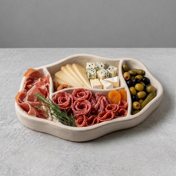 Producto - Bandeja Ondulada con divisiones - Molde para Cerámica PDF y Cerámica en Plancha - 0