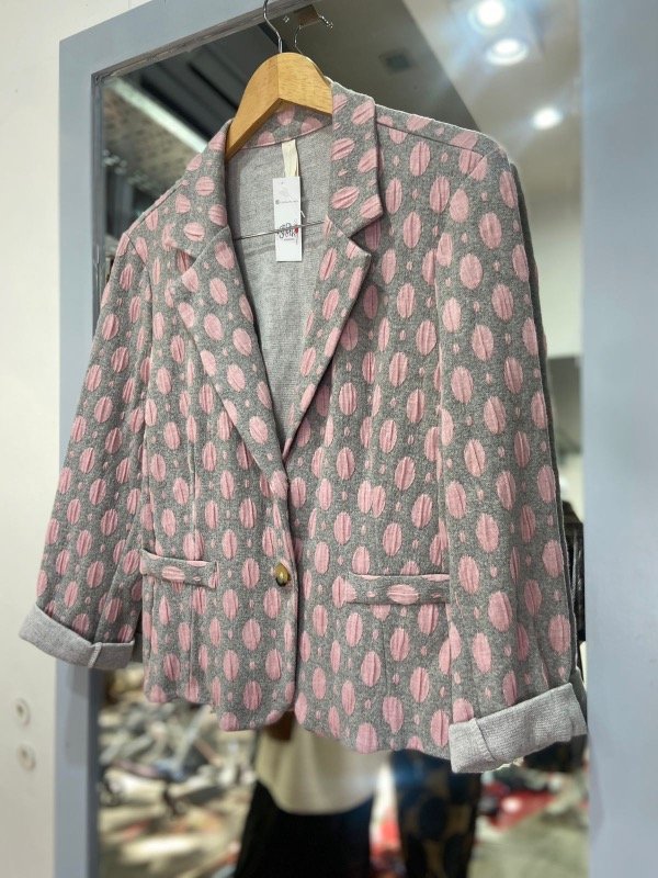 Producto - blazer con lunares  rosas/celestes