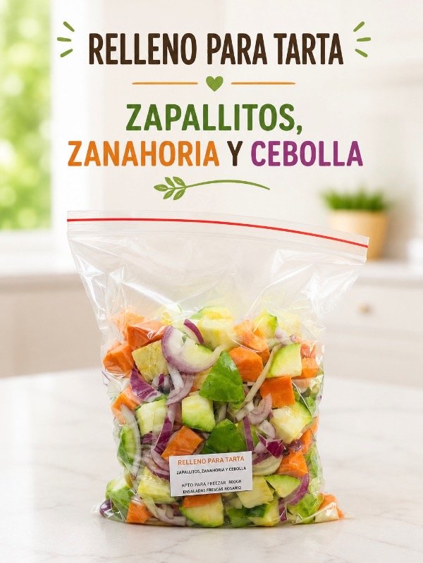 Producto - Relleno para tarta de Zapallitos,  zanahoria y cebolla 800gr