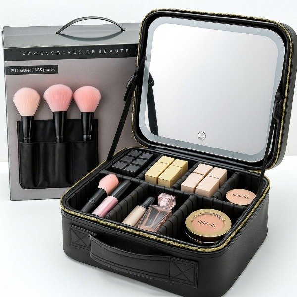 Producto - Maletín-Estuche de Maquillaje con Espejo LED