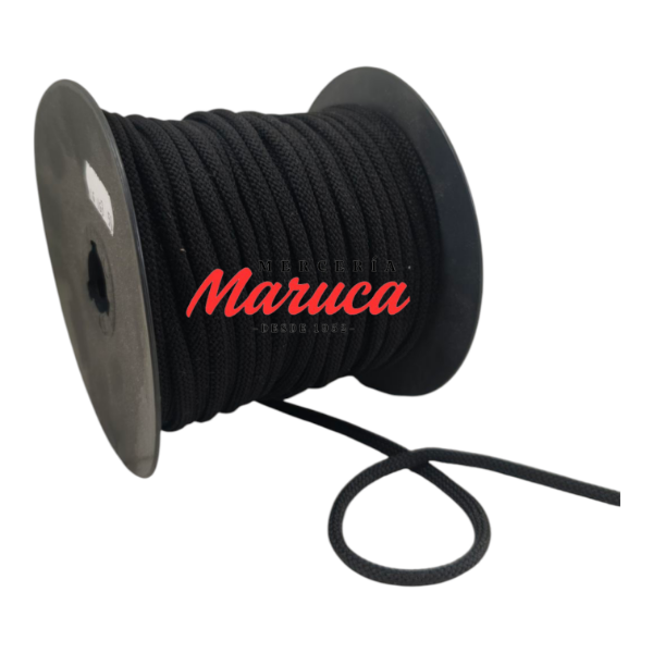 Producto - Cordón poliéster tubular de 4mm Negro.